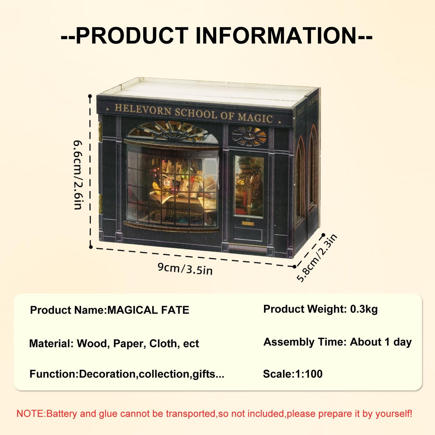 DIY Miniature House Kit  CUTEROOM Mini House Kit for mature-themed to Build  Wooden Dollhouse Making Kit with Furniture  Christmas Birthday Gifts (Magic)