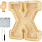 Bitreeworks Letter Piggy Bank, Personalized Wooden Coin Banks, Large Wood Money Peny Bank For Adults (9'', Alphabet X)