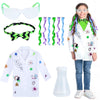 Keymall Mad Scientist Costume For Girls Mad Scientist Lab Coat Goggles Bow Tie Hair Extension For Halloween Dress Up (Set A)