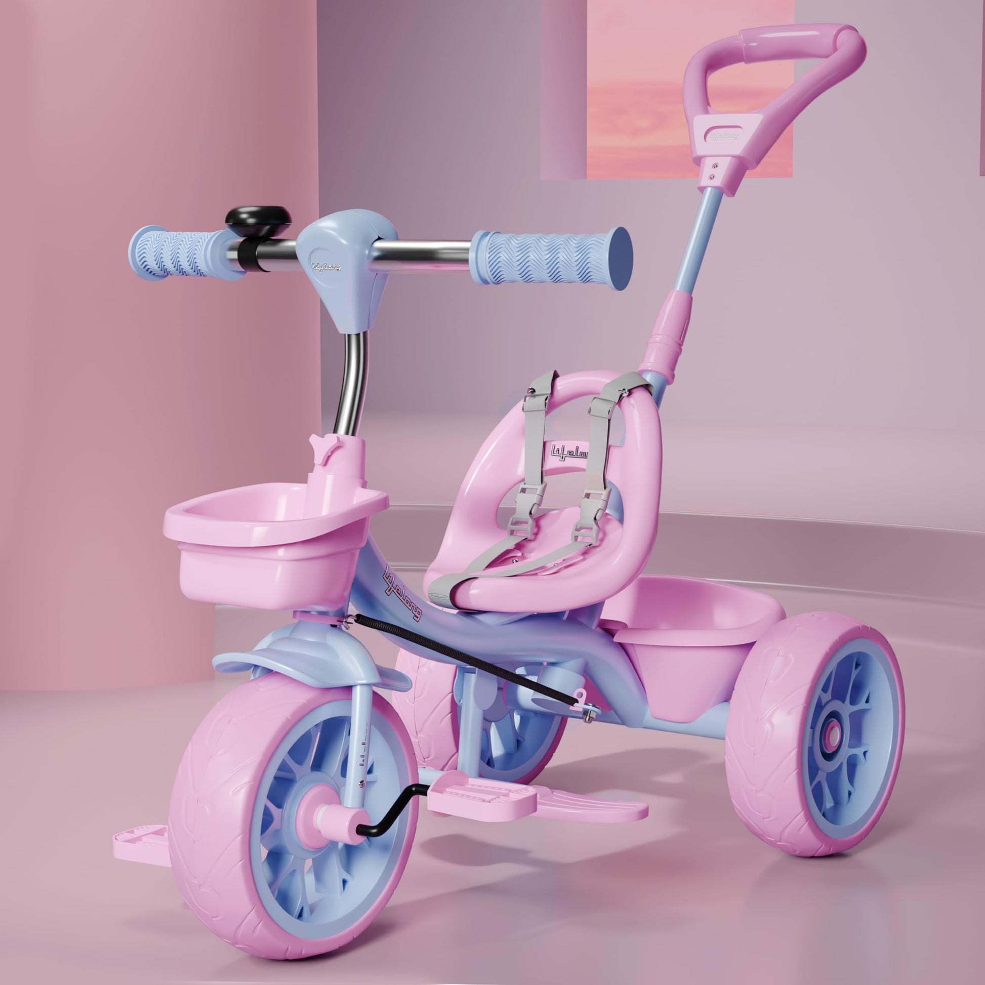 Lifelong Trike Cycle For Kids 2-5 Y - Tricycles For Boy & Girl - Baby Cycle - Bicycle- Bike With 3 Eva Wheels, Bell & Basket -Du