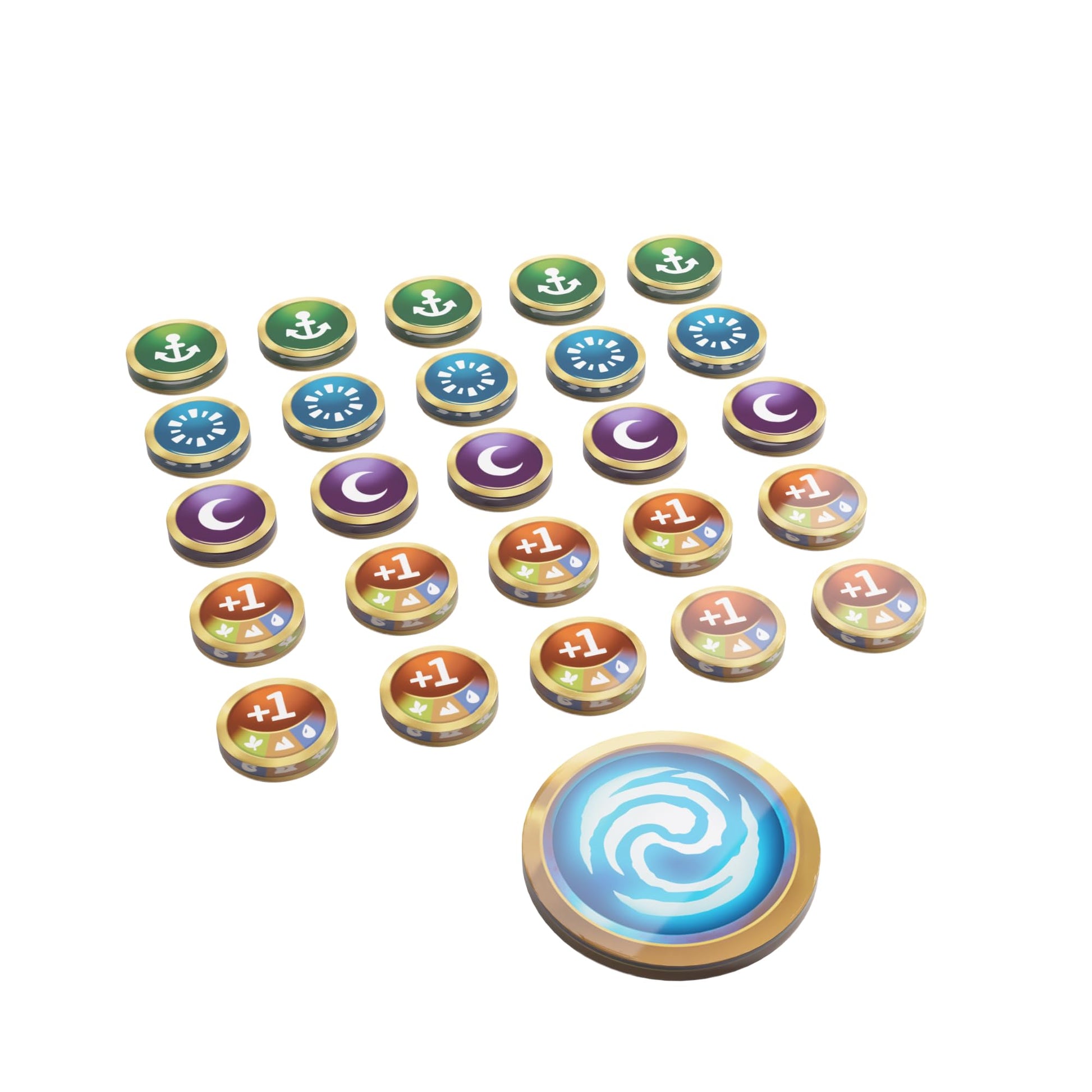 Gamegenic Altered enhanced Markers - Officially Licensed  26-Piece Acrylic Game Tokens for TCG  Vibrant Designs  Includes First Player  Anchored  Fleeting  Asleep & Double-Sided Boost Markers