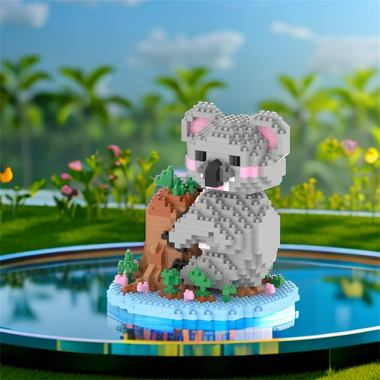 Larcele Animal Series Micro Building Blocks Animal Set, Diy Mini 3D Building Toy Bricks,1000 Pieces Kljm-07 (Koala)