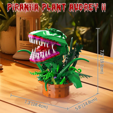 Audrey 2 Piranha Plant Building Toys Compatible With Lego Sets, Little Shop Of Horrors Flowers Cannibal With Openable Mouth Buil