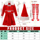 Panitay 4 Pcs Girls Christmas Costume Red Santa Claus Outfit Hat Jacket Dress Tights For Little Girls Kids Holiday Cosplay(Large