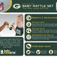 Babyfanatic Wood Rattle 2 Pack - Nfl Green Bay Packers - Officially Licensed Baby Toy Set