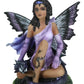 Ebros Beautiful Tribal Ebony Moth Fairy With Baby Dragon Statue Enchanted Dark Fairy Garden Decorative Figurine