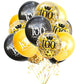 SHUNTAI 100th Birthday Balloons Latex Confetti Balloon Gold and Black 100th Birthday Decorations for Men Women 100 Years Old Ann
