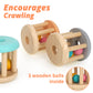 Duckboxx Xx Wooden Rattle Rollers For Babies Ages 0M - 2Yrs (Burlywood Base - 3Pcs)