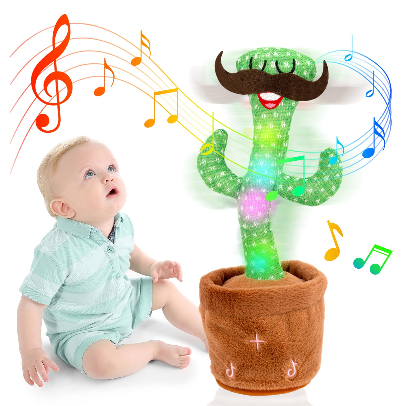 Homily Dancing Talking Cactus Toys For Baby Toys, Singing Mimicking Recording Repeating What You Say Of Boys Girls -Volume Contr