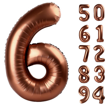 Dark Brown 6 Balloon, Coffee Brown Number Balloons 40 Inch, 6Th Balloons For Chocolate Brown Birthday Decorations, Brown And Bla