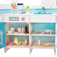Ice Cream Truck Wooden Playset- 20 Fun Toy Pieces Including Freezer, Steering Wheel Sink & Sticker Sheet for Kids Name, Includes