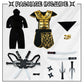 Digi Kids Halloween Ninja Costume For Boys,Golden Ninja Costume Set With Ninja Toys,Halloween Costumes For Kids 4-12T