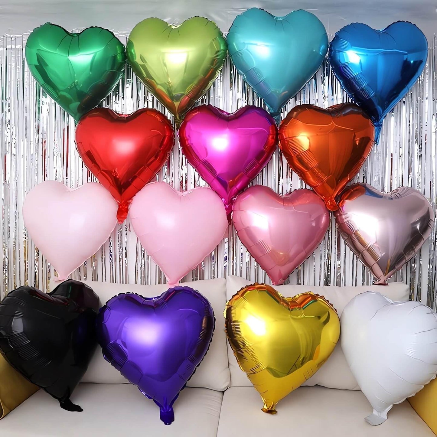 Pink Heart Shaped Balloons Pack Of 12,18 Inch Love Valentine Balloons Blue Heart Romantic Balloons For Valentines Day Propose Ma