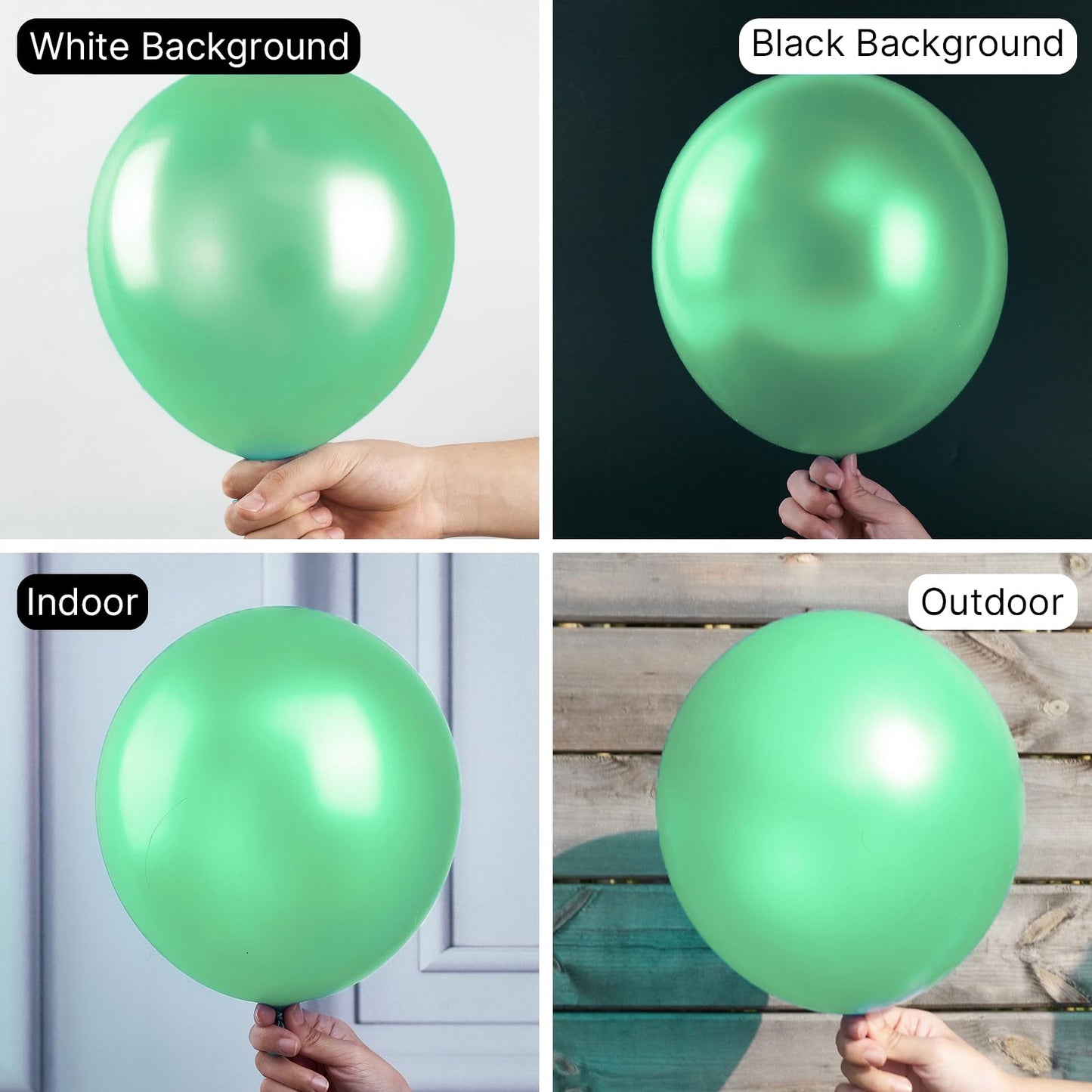 Partywoo Pearl Jade Green Balloons, 138 Pcs Jade Green Balloons Different Sizes Pack Of 18 Inch 12 Inch 10 Inch 5 Inch Light Green Balloons For Balloon Garland Or Arch As Party Decorations, Green-Z43