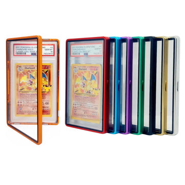 Metal Psa Slab Bumper Case Uv Resistant- Safeguard Stackable Magnetic Aluminum Metal Case For Graded Cards (Orange)