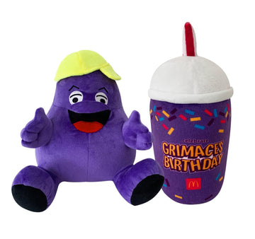Vaoux Grimace Plush,2Pcs Grimace Shake Yellow Hat Plush Toy,Stuffed Animal Toy Game Doll Toy Fans Anime Great Gift For Boys And Girls (2Pcs)