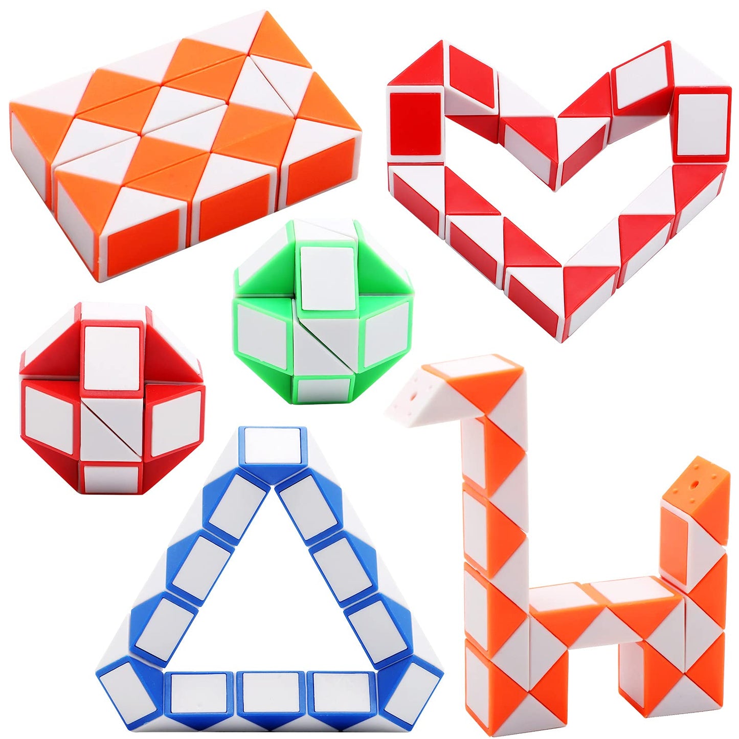 Yeetec 24 Pack 24 Blocks Magic Speed Cubes, Mini Snake Cube, Mini Plastic Puzzle Cube Toy For Kids Party Bag Fillers, Party Supplies, Random Color
