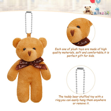 Sumind 20 Pcs 4.7 Inch Mini Bear Toy Tiny Bears Doll Bulk Multicolor Soft Plush Stuffed Animals For Keychain Diy Craft Thanksgiv