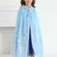 Purfeel Girls Cape For Elsa Dress Up Kids Hooded Cloak Costume Blue 3-6Years