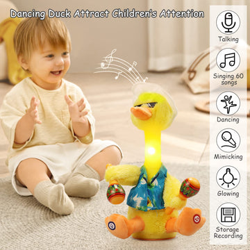 Milegi Talking Duck Toy Repeats What You Say Dancing Duck Baby Toys For Kids Toddlers Infants Mimicking Singing Duck Stuffed Ani