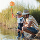Coopay 4 Pieces Kids Fishing Net Catching Bug Nets Fish Butterfly Nets Beach Toys For Kids Outdoor Playing (Orange, Rose Red)
