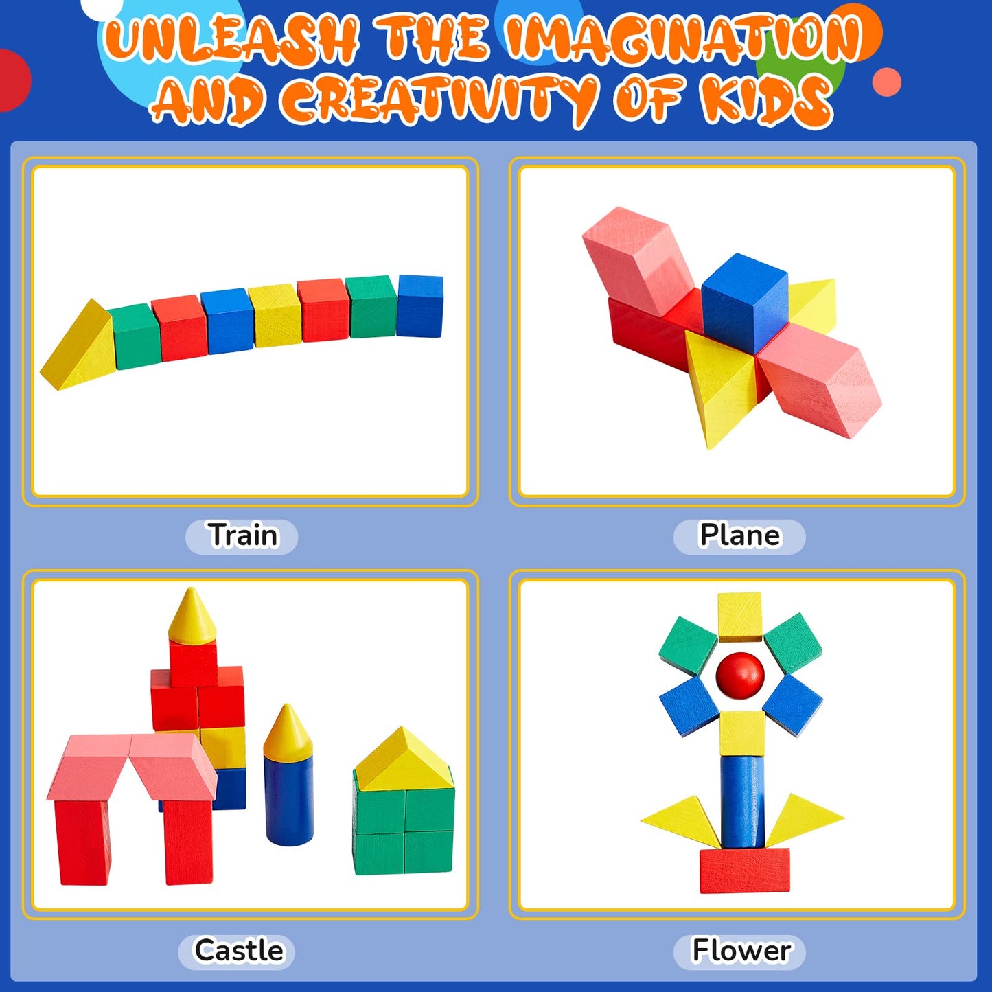 140 Pcs Mini 3D Shapes For Teaching, Wood Geometric Solids, Geometric Shapes 3D Shape Blocks, Classroom Manipulatives For Elementary School For Kids Geometry Math Kindergarten Preschool Learning