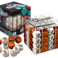 Qubic4 4 in A Row Game - 3D Strategy Board Game, Wooden Cubes, Brown, White, Transparent Acrylic Cube, Perfect for All Ages