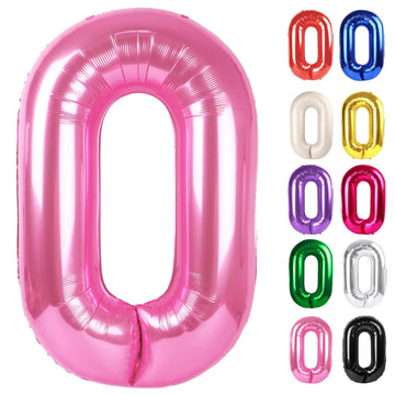 Pink Number 0 Balloon 40 Inch, 0 Balloon Numberfor 10Th 20Th 30Th 40Th 50Th 60Th Birthday Decorations, Pink Party Supplies For M