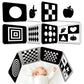 2 PCS Baby Visual Stimulus Cards  Double-Sided High Contrast Black and White Flashcards Sensory Developmental Montessori Cards Set for Newborn Boy Girl Baby Tummy Time (39  X 8 )