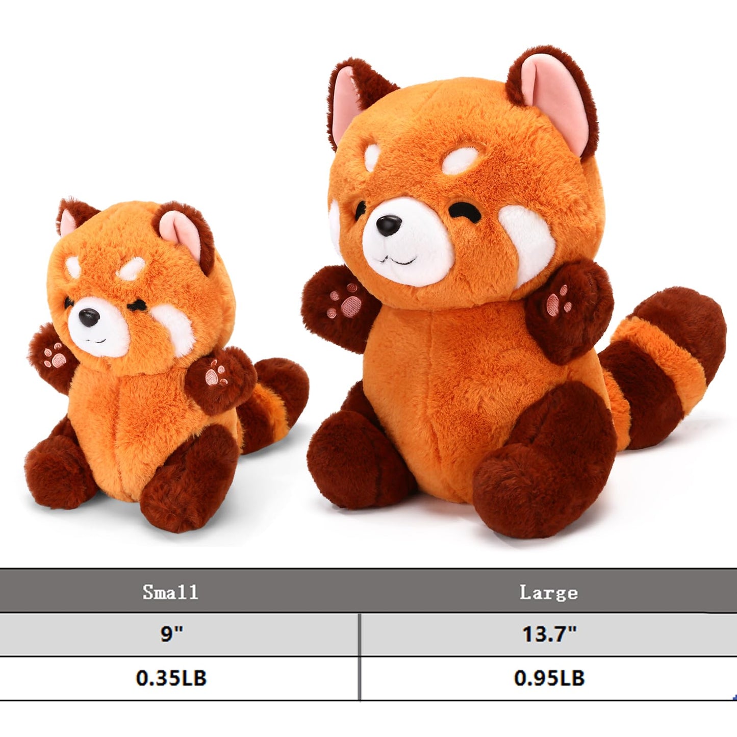 Riuhot Red Panda Stuffed Animal Cute Red Panda Plush Toy Panda Plushie Gift For Girlfriend Kids Birthday 13.7'' Red Panda Stuffe