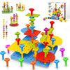 Peg Board Toy Set 65Pcs Diy Building Stacking Toys For Kids 3-6 Years Old,Stem Educational Kids Toys For Brain Development,Monte