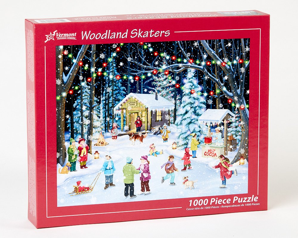 Vermont Christmas Company Woodland Skaters Jigsaw Puzzle 1000 Piece