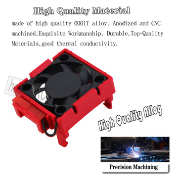 hopsupRC VXL-3s ESC Motor Cooling Fan Upgrades Part for 1/10 Slash/Rustler/Stampede VXL 4X4 2WD,Aluminum High Velocity Fan Heats