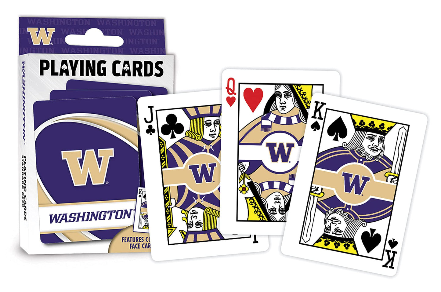 Masterpieces NCAA Washington Huskies Playing Cards  2.5 x 3.5 - enhanced Quality  Educational  and Fun Activity for Kids and Families - Great Gift Idea for Holidays  Birthdays  and Everyday Playtime
