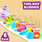 Tub Works Tools Mold Free Bath Toys, 6 Pack | Sealed, No Hole Bath Toys Design Keeps Moisture Out | Soft, Squeezable & Float On