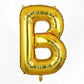 Flyloons Gold B Letter Foil Balloon Alphabets Balloons Perfect for Birthday Decoration Items, Anniversary, Bachelorette, Wedding
