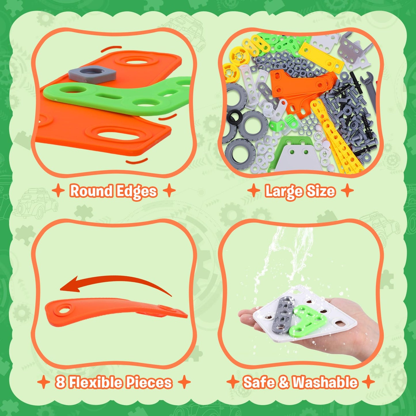 W Wise Block 164 Pcs Stem Toys, Educational Building Blocks Classroom Toys, Erector Set Building Toys For Kids Age 4-8 8-12, Toy