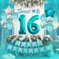 16Th Birthday Decorations For Girl Teal - Sweet 16Th Birthday Party Supplies Happy Birthday Banner Sweet 16Th Sash Cake Topper T
