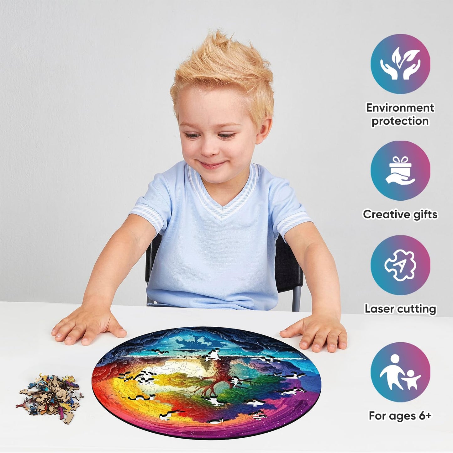 Wooden Puzzles for mature-themed - Life of Tree Puzzles  500 Piece Jigsaw Puzzles Home Decor  Natural Puzzle Royal Unique Shape mature-themed Puzzles  Irregular Wooden Puzzle Creative Gift for mature-themeds(16.5 * 16.5 in)