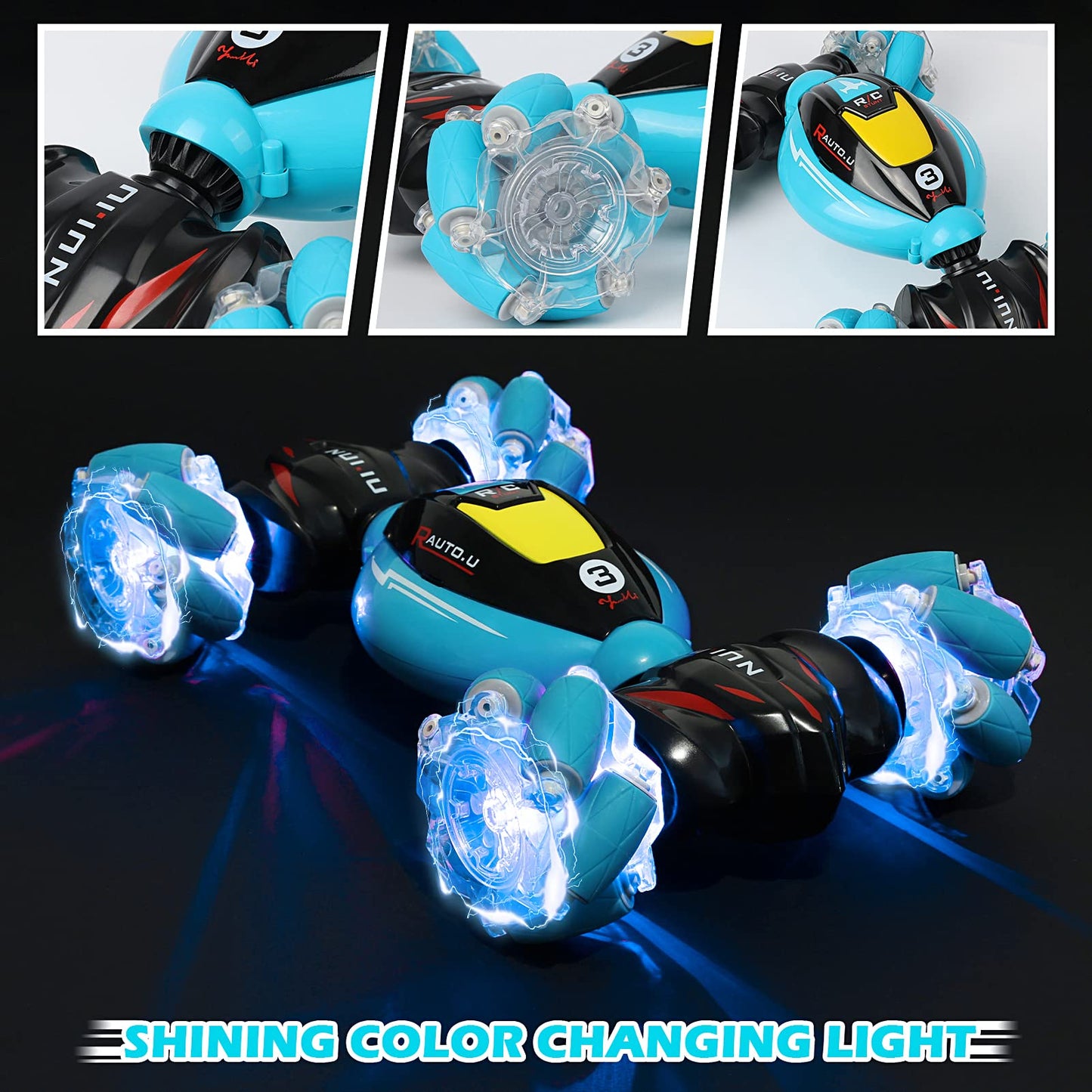 DDAI RC Cars Gesture Sensing Stunt Car - Best Gifts for Boys 6-12 Year Old 360 Rotating 4WD Remote Control Transform 2.4Ghz Hand