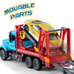 LerBao Large Transport Cars Carrier with Racing Car,Truck Toys for 3 4 5 6 7 8 Year Old Boys,Lights and Sounds Truck Vehicles To
