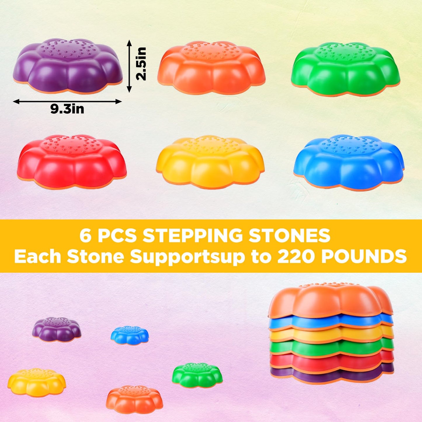 Stepping Stones For Kids, Toddler Stepping Stones, Kids Stepping Stones, Non-Slip Balance Stepping Stones Kids, Tobstacle Course