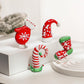 Hdcrystalgifts 4Pcs Blown Glass Christmas Figurines Ornaments Handmade Miniature Christmas Figures For Dollhouse Holiday Decorat