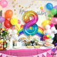 Giant, Rainbow 8 Balloon Number - 40 Inch | Tie Dye Number 8 Balloons For Birthdays | 8 Birthday Balloon, 8 Balloons For Birthday Girl | Happy 8Th Birthday Decorations For Girls | Eight Balloon Number