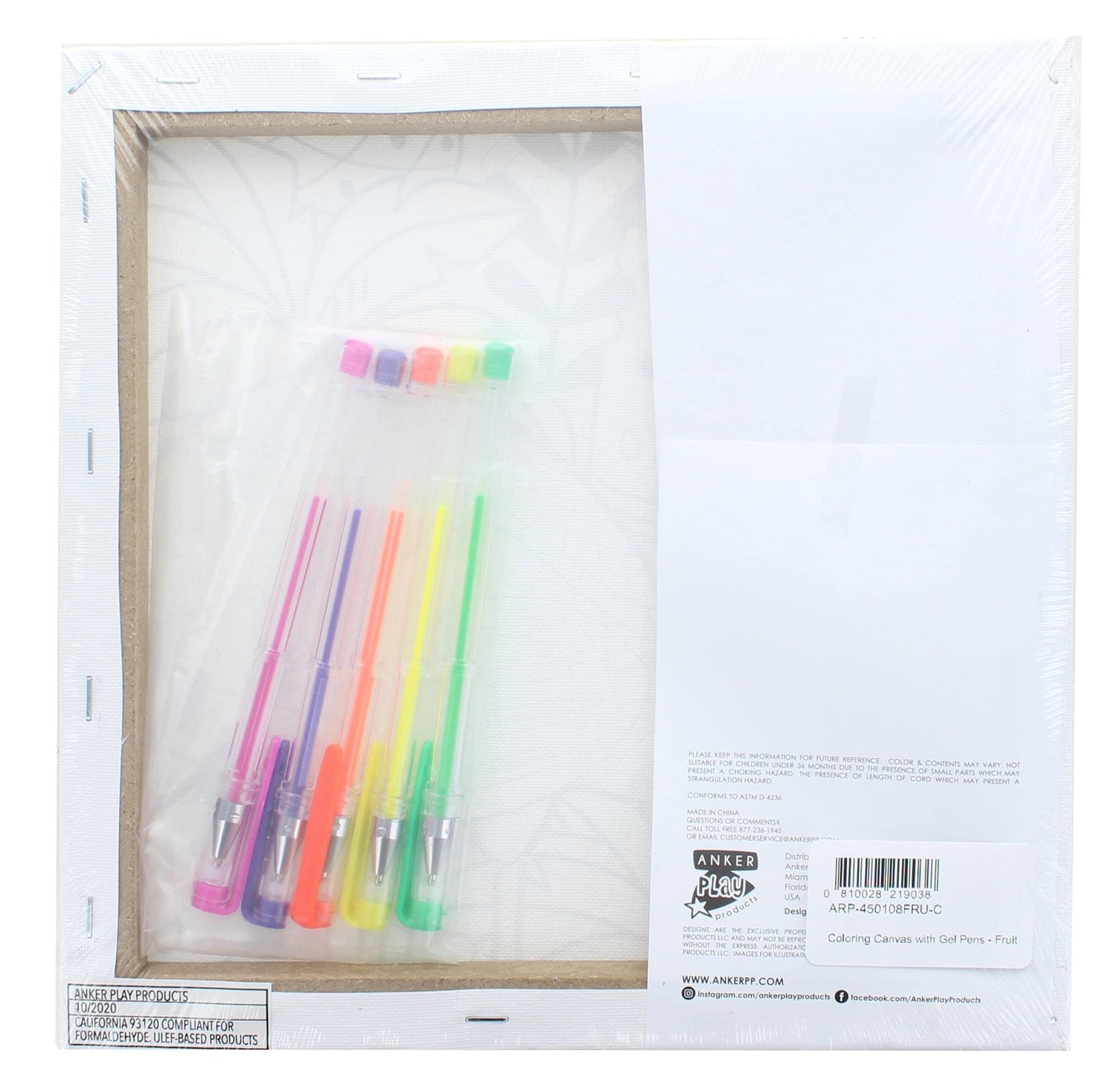 Anker Play Coloring Canvas with Gel Pens | Fruit