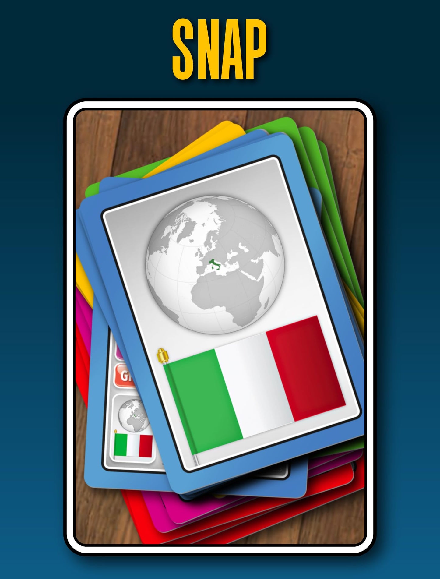 100 Pics Smart Cards Countries, 7-Games-In-1 (Trumps, Pairs, Guess Who, Happy Families, Rummy, And More) - Multi-Game Card Pack - Ages 6+