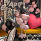Paready Pink and Black Balloons, 30 Pcs, 12 Inch Latex Balloons for Birthday, Baby Shower, Wedding, Graduation Decor