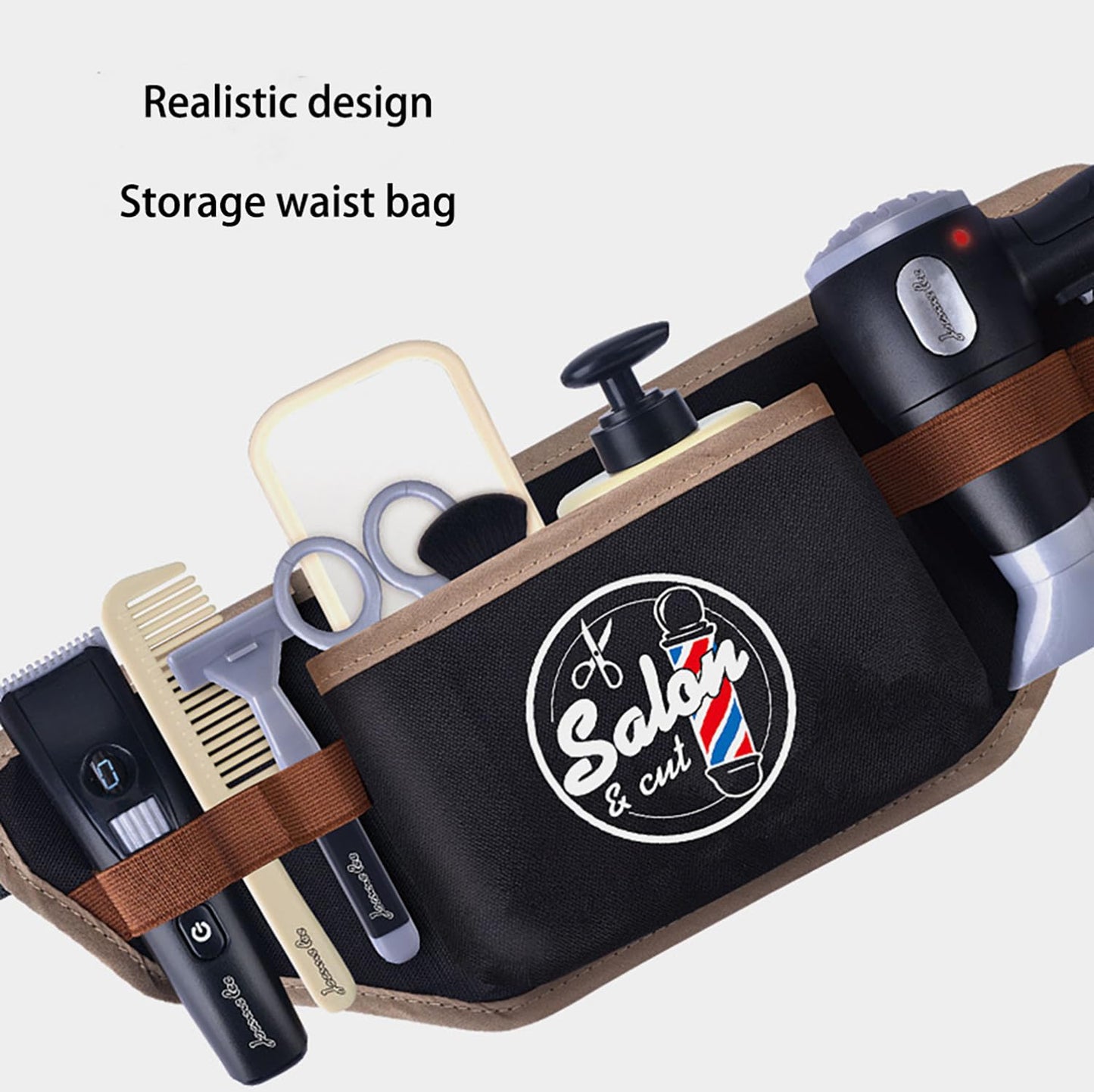 wilbvnit Barber Shop Pretend Play Toy,Haircut Barber Set Toy,Hair Salon Play Set,Kids Shaving Kit for Boys,Haircut Kit for Boys