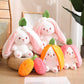 Mukorolee 2Pcs Plush Toy Pillows: Reversible Carrot Strawberry Bunny With Zipper, Easter Stuffed Animal Rabbit Plushie - Cute Birthday Gift For Kids (13.8' Set)