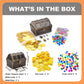 AiFanS Treasure Chest for Kids - Medium Plastic Chest with 288 Gold Coins & Gems - Perfect for Pirate Parties and Games